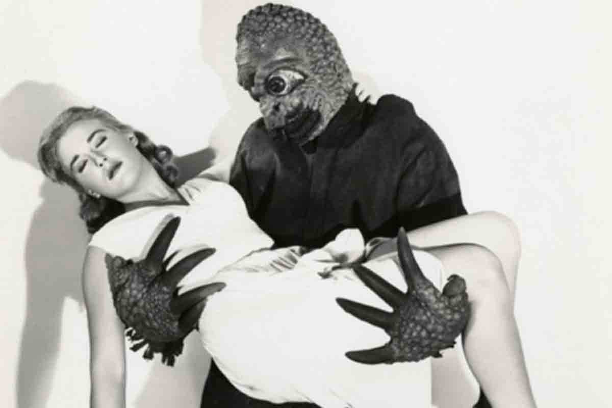 A publicity still from The Mole People 1956